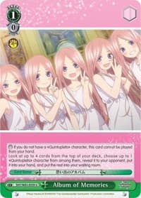 Album of Memories - The Quintessential Quintuplets - Weiss Schwarz card