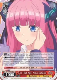 At That Age, Nino Nakano (SR) - The Quintessential Quintuplets - Weiss Schwarz card