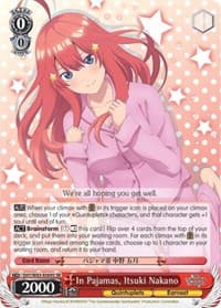 In Pajamas, Itsuki Nakano (SR) - The Quintessential Quintuplets - Weiss Schwarz card