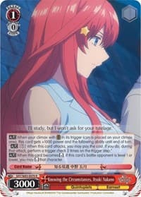 Knowing the Circumstances, Itsuki Nakano - The Quintessential Quintuplets - Weiss Schwarz card