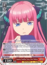 Vaguely Familiar Term, Nino Nakano - The Quintessential Quintuplets - Weiss Schwarz card