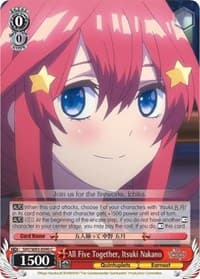 All Five Together, Itsuki Nakano - The Quintessential Quintuplets - Weiss Schwarz card