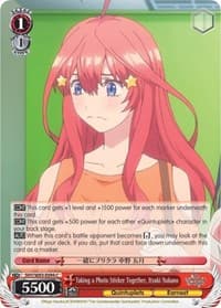 Taking a Photo Sticker Together, Itsuki Nakano - The Quintessential Quintuplets - Weiss Schwarz card