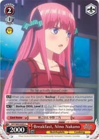 Breakfast, Nino Nakano - The Quintessential Quintuplets - Weiss Schwarz card