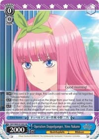 Operation Doppelganger, Nino Nakano (SR) - The Quintessential Quintuplets - Weiss Schwarz card