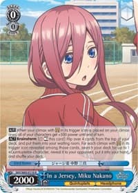 In a Jersey, Miku Nakano - The Quintessential Quintuplets - Weiss Schwarz card