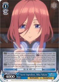 Secret Ingredient, Miku Nakano - The Quintessential Quintuplets - Weiss Schwarz card