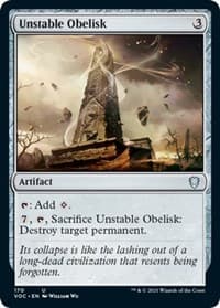 Unstable Obelisk - Commander: Innistrad: Crimson Vow - Magic: The Gathering card