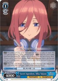 Secret Ingredient, Miku Nakano (SR) - The Quintessential Quintuplets - Weiss Schwarz card