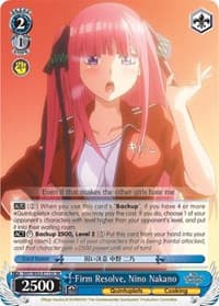 Firm Resolve, Nino Nakano (SR) - The Quintessential Quintuplets - Weiss Schwarz card