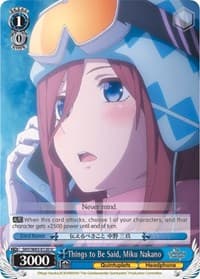Things to Be Said, Miku Nakano - The Quintessential Quintuplets - Weiss Schwarz card
