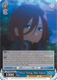 Worst Timing, Miku Nakano - The Quintessential Quintuplets - Weiss Schwarz card