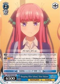 Shopping After School, Nino Nakano - The Quintessential Quintuplets - Weiss Schwarz card