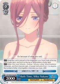 Bath Time, Miku Nakano - The Quintessential Quintuplets - Weiss Schwarz card