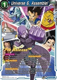 Universe 6, Assemble! - Saiyan Showdown Pre-Release Cards - Dragon Ball Super: Masters card