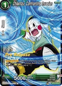 Chiaotzu, Confronting Invasion - Saiyan Showdown Pre-Release Cards - Dragon Ball Super: Masters card