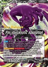 Fin // Fin, Apocalyptic Absorption - Saiyan Showdown Pre-Release Cards - Dragon Ball Super: Masters card