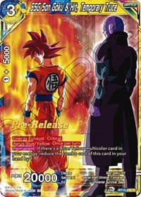 SSG Son Goku & Hit, Temporary Truce - Saiyan Showdown Pre-Release Cards - Dragon Ball Super: Masters card