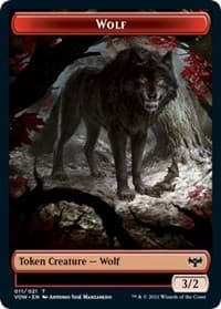 Wolf (011) // Treasure Double-Sided Token - Innistrad: Crimson Vow - Magic: The Gathering card