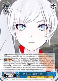Weiss: Teamwork - RWBY - Weiss Schwarz card