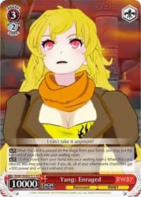 Yang: Enraged - RWBY - Weiss Schwarz card