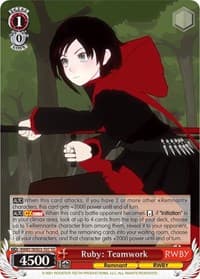 Ruby: Teamwork - RWBY - Weiss Schwarz card