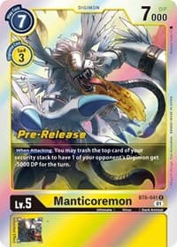 Manticoremon - Double Diamond Pre-Release Cards - Digimon Card Game card