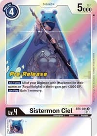 Sistermon Ciel - Double Diamond Pre-Release Cards - Digimon Card Game card