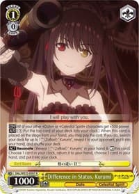 Difference in Status, Kurumi (Parallel Foil) - Date A Bullet - Weiss Schwarz card