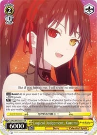 Logical Judgement, Kurumi (Parallel Foil) - Date A Bullet - Weiss Schwarz card