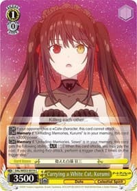 Carrying a White Cat, Kurumi - Date A Bullet - Weiss Schwarz card