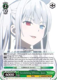 Overwhelming Difference, Queen (Parallel Foil) - Date A Bullet - Weiss Schwarz card