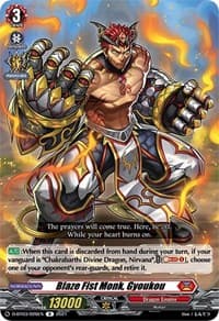 Blaze Fist Monk, Gyoukou - D-BT03: Advance of Intertwined Stars - Cardfight Vanguard card
