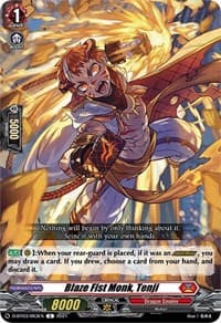 Blaze Fist Monk, Tenji - D-BT03: Advance of Intertwined Stars - Cardfight Vanguard card