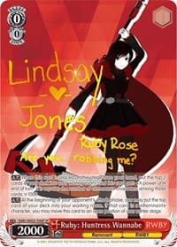 Ruby: Huntress Wannabe (SP) - RWBY - Weiss Schwarz card