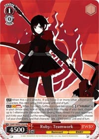Ruby: Teamwork (SR) - RWBY - Weiss Schwarz card