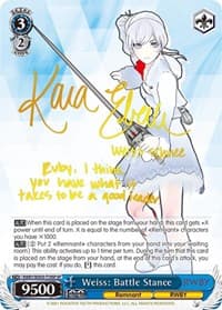 Weiss: Battle Stance (SP) - RWBY - Weiss Schwarz card
