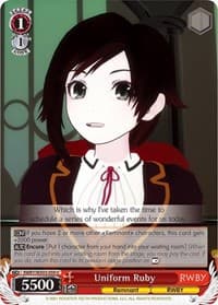Uniform Ruby - RWBY - Weiss Schwarz card