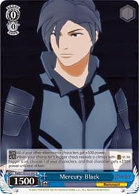 Mercury Black - RWBY - Weiss Schwarz card