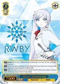Weiss: Summoning (RBR) - RWBY - Weiss Schwarz card