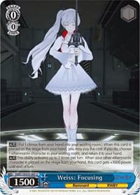 Weiss: Focusing - RWBY - Weiss Schwarz card