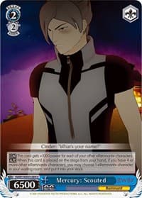 Mercury: Scouted - RWBY - Weiss Schwarz card