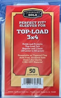 Perfect Fit Sleeves for 3x4 Toploaders [20pt to 60pt] (50-Count) - Cardboard Gold Card Sleeves - Card Sleeves card