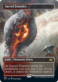 Sacred Foundry (Borderless) - Unfinity - Magic: The Gathering card
