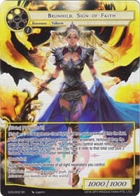 Brunhild, Sign of Faith (Full Art) - Game of Gods - Force of Will card