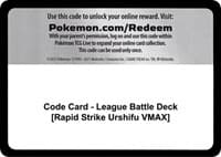 Code Card - League Battle Deck [Rapid Strike Urshifu VMAX] - Miscellaneous Cards & Products - Pokemon card