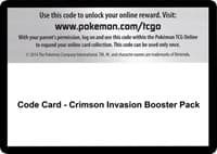 Code Card - Crimson Invasion Booster Pack - SM - Crimson Invasion - Pokemon card