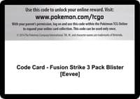 Code Card - Fusion Strike 3 Pack Blister [Eevee] - SWSH08: Fusion Strike - Pokemon card