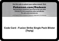Code Card - Fusion Strike Single Pack Blister [Tepig] - SWSH08: Fusion Strike - Pokemon card