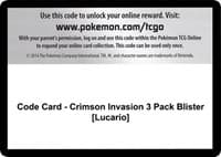 Code Card - Crimson Invasion 3 Pack Blister [Lucario] - SM - Crimson Invasion - Pokemon card